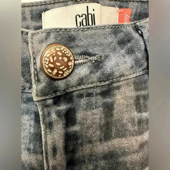 Cabi Jeans Womens Blue Grid Print Curvy Skinny Mid Rise Skinny Leg - Picture 4 of 8